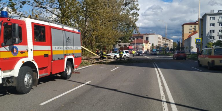 hasiči, silný vietor