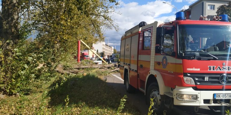 hasiči, silný vietor
