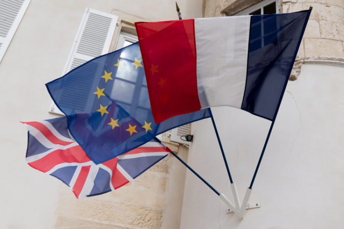 Anglicko francúzsko europska unia vlajky