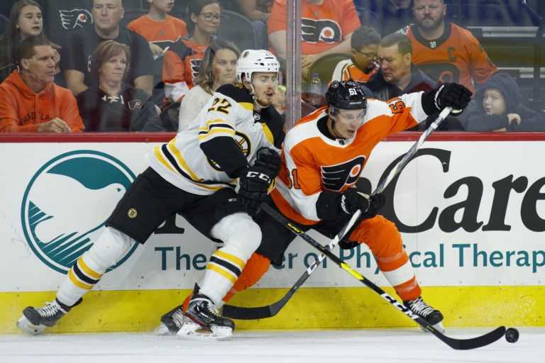 Peter Cehlárik, Justin Braun, Boston Bruins, Philadelphia Flyers