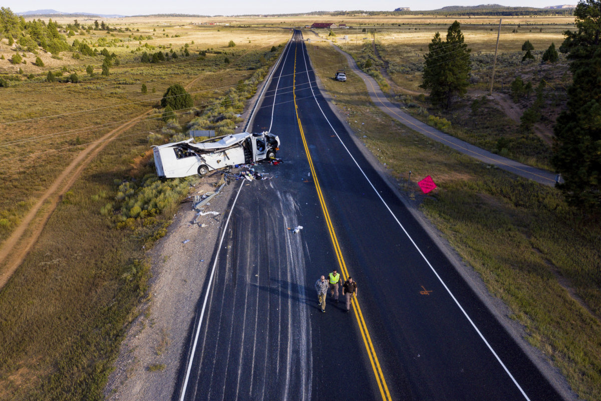 havária autobusu, Utah