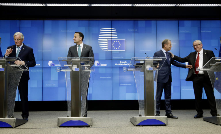 Michel Barnier, Leo Varadkar, Donald Tusk, Jean-Claude Juncker