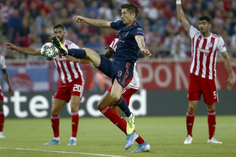 Robert Lewandowski, Liga majstrov, Bayern Mníchov, Olympiakos Pireus