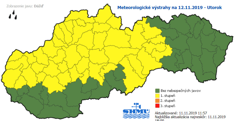 SHMÚ, výstrahy