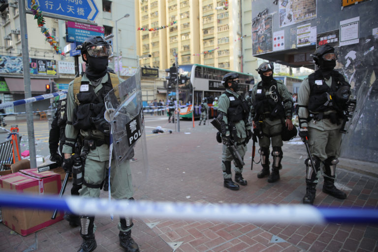 Hongkong, protesty, polícia