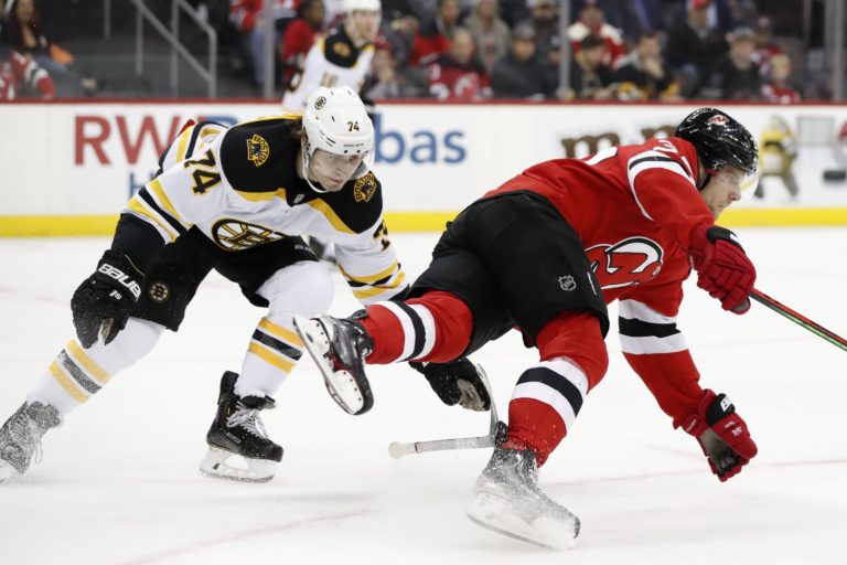 Jake DeBrusk, Pavel Zácha, Boston Bruins, New Jersey Devils, NHL