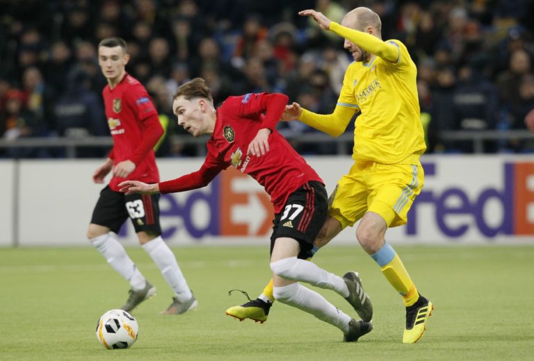 James Garner, Ivan Mayewski, Manchester United, FC Astana, Európska liga