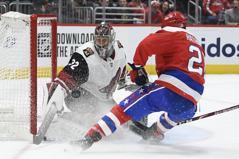 NHL, Antti Raanta, Arizona Coyotes, Washington Capitals, Garnet Hathaway