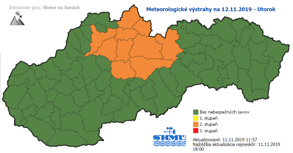 SHMÚ, výstrahy