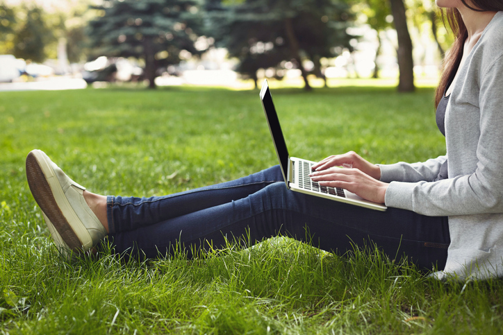 Wifi, počítač, notebook, park