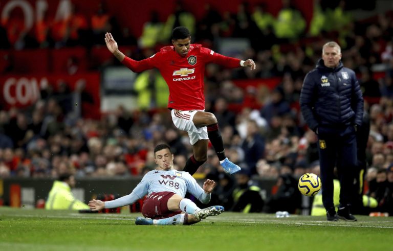 Marcus Rashford, Frederic Guilbert, Manchester United, Aston Villa, Premier League