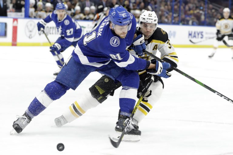 Patrice Bergeron, Erik Černák, NHL