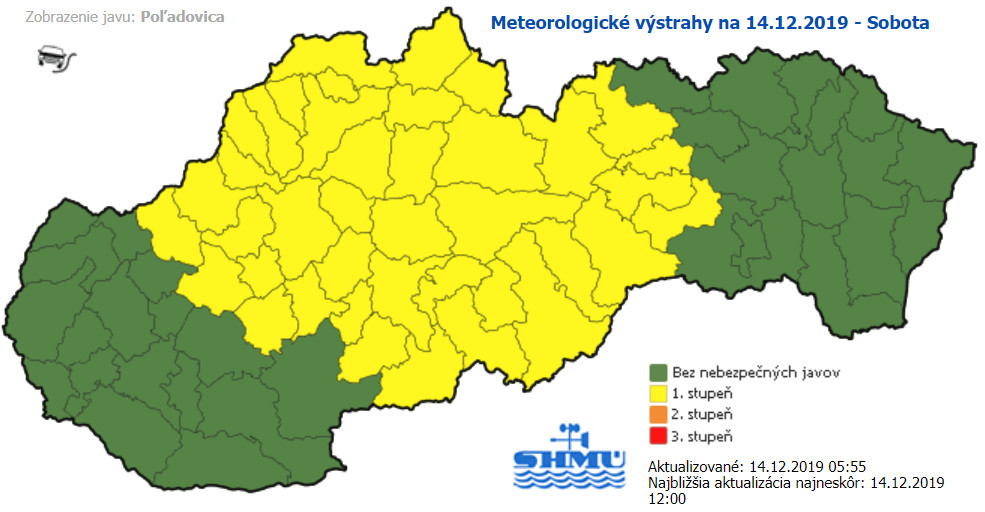 Výstrahy, poľadovica