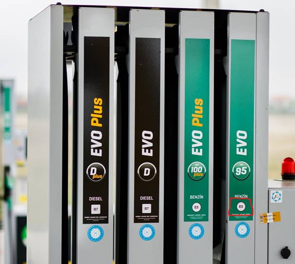 Označenie palív na čerpacích staniciach Slovnaftu