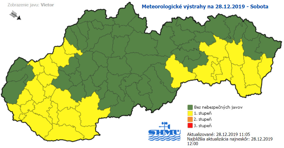 Silný vietor, výstrahy