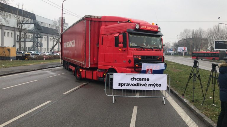 Kamióny, štrajk autodopravcov