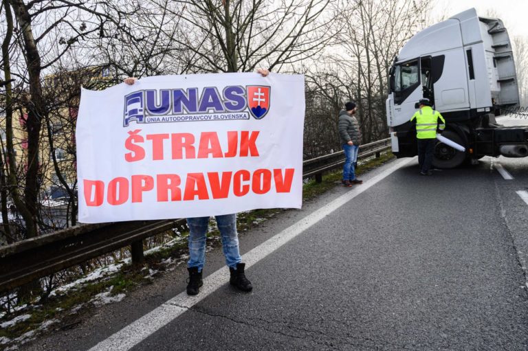 štrajk autodopravcov