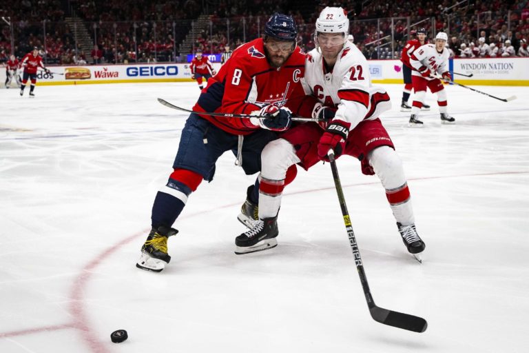 Alexander Ovečkin, Brett Pesce, Washington Capitals, Carolina Hurricanes, NHL