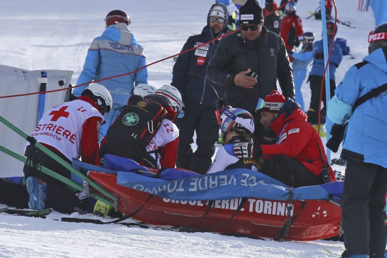 Aline Daniothová, pád, Sestriere