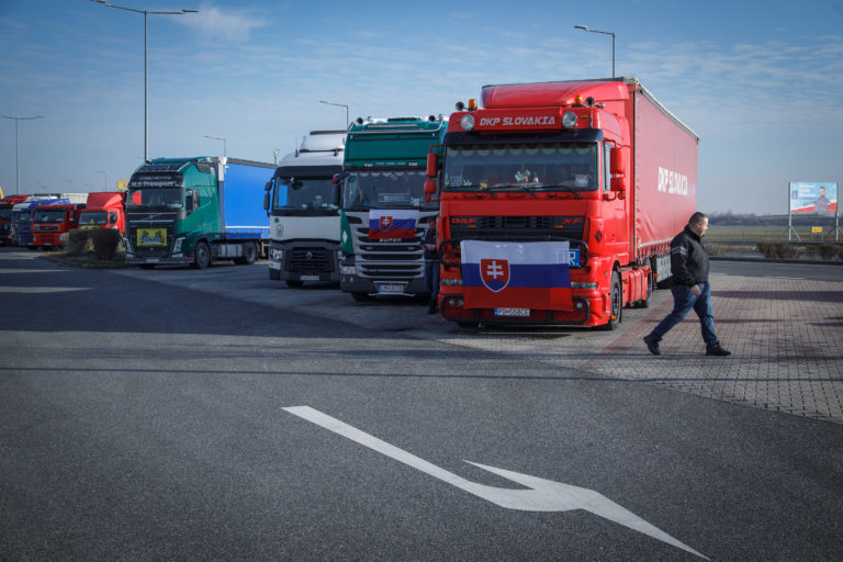 Protest Autodopravcov proti daňovému zaťaženiu