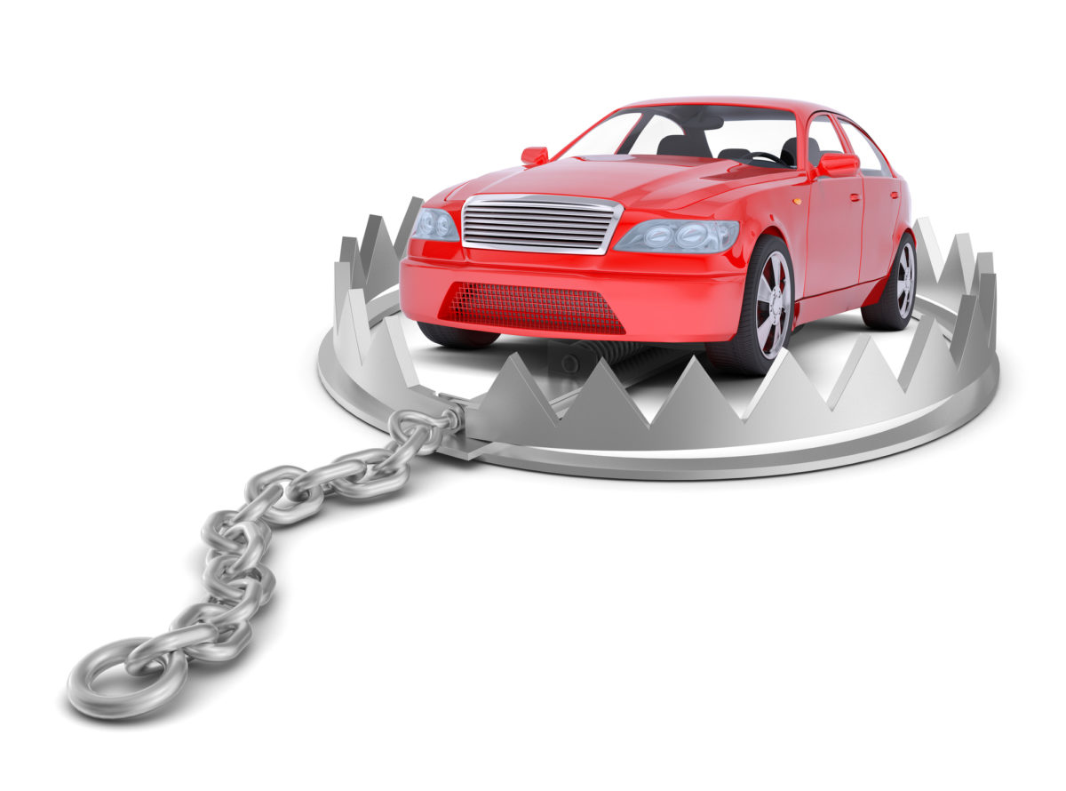 Car in bear trap