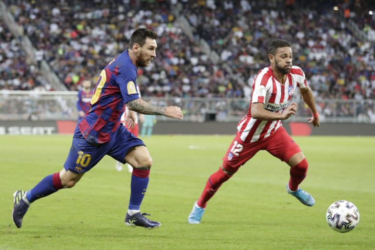 Lionel Messi, Renan Lodi, FC Barcelona, Atlético Madrid, Španielsky superpohár, semifinále