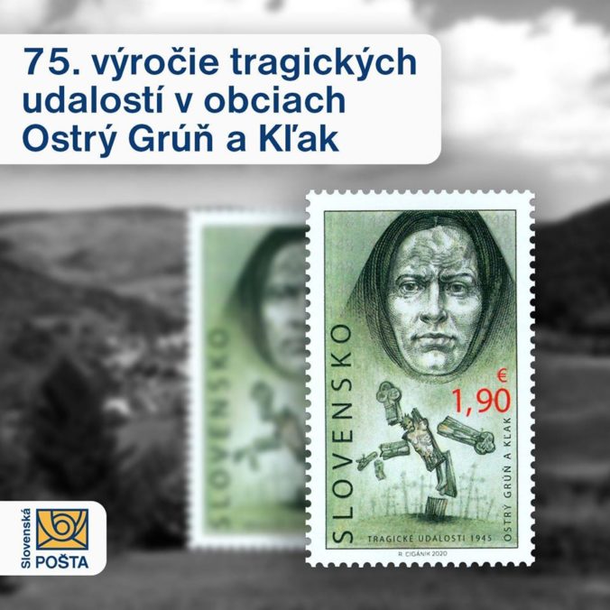 Slovenská pošta, známka, Ostrý Grúň, Kľak