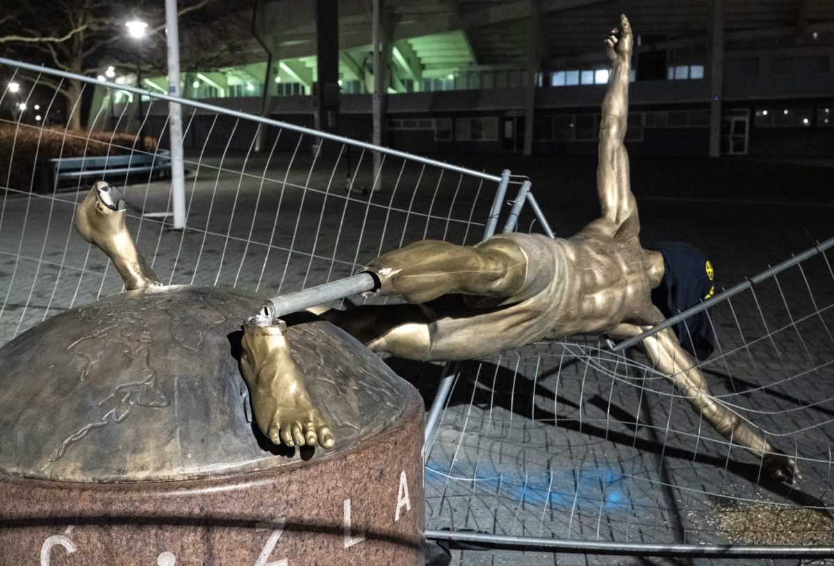Socha, vandali, Zlatan Ibrahimovič, Malmö