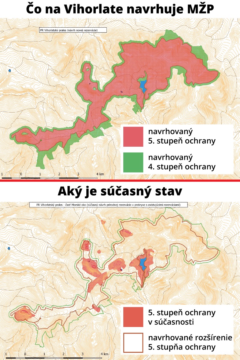 Plánovaná zonácia parku Vihorlatské vrchy a Morské oko