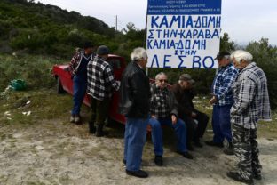 Grécko, migranti, protest