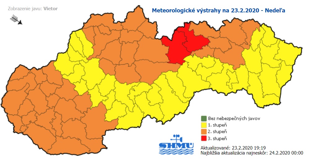 Výstrahy, počasie