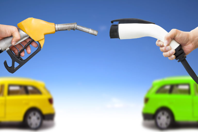 Electric  and gasoline car concept