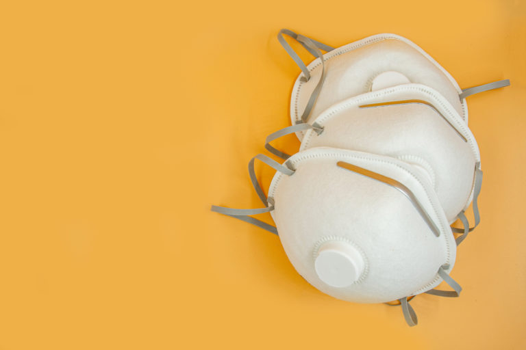 P2 N95 protection respiratory mask helps reduce amount of breathing PM2.5 particles from bushfires, smoke, coronavirus