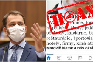 Igor Matovič, hoax, Faceook, status