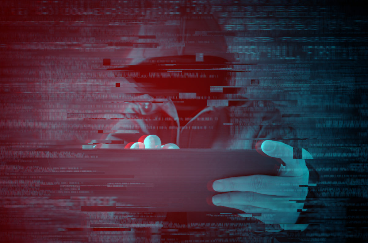 Computer hacker stealing information