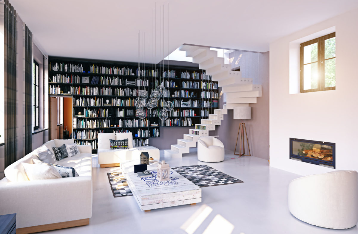Knižnica do obývačky