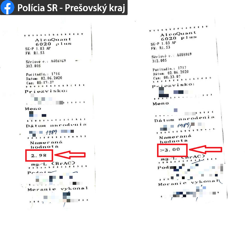Alkohol za volantom, Vranov nad Topľou