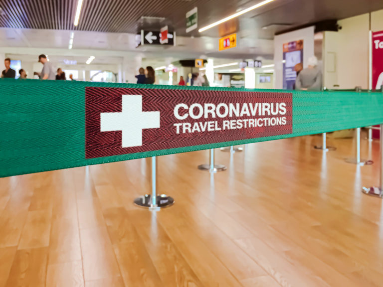 Warning of travel restriction in airport