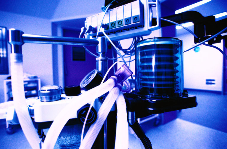 Close up of a heart lung machine in an operating room