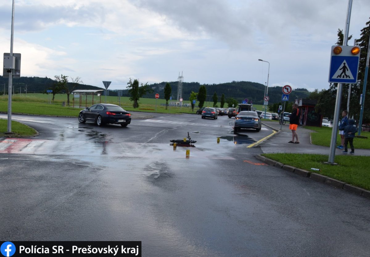 Dopravná nehoda, chodec, dieťa, kolobežka