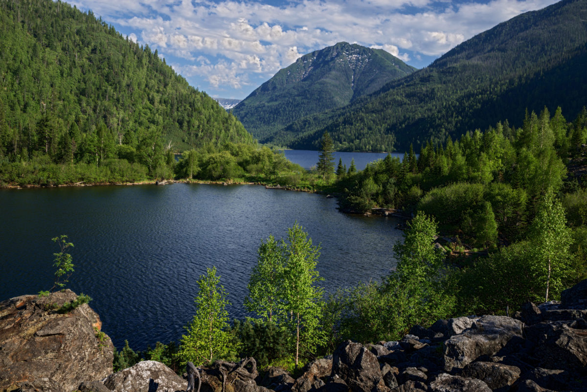 Lake Sobolinoye (Sable) in the mountains of Khamar Daban