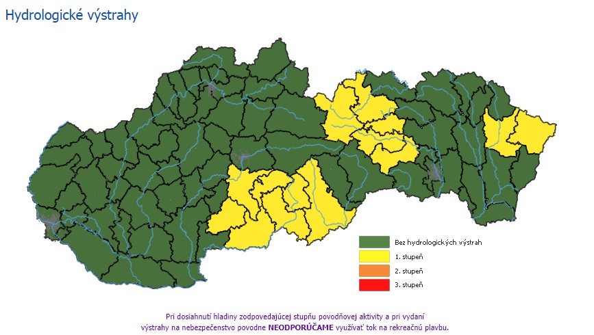 Hydrologická výstraha, SHMÚ