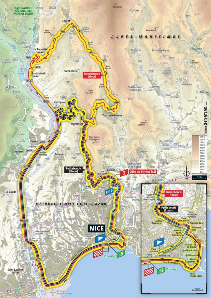 Tour de France 2020, 1. etapa, mapa