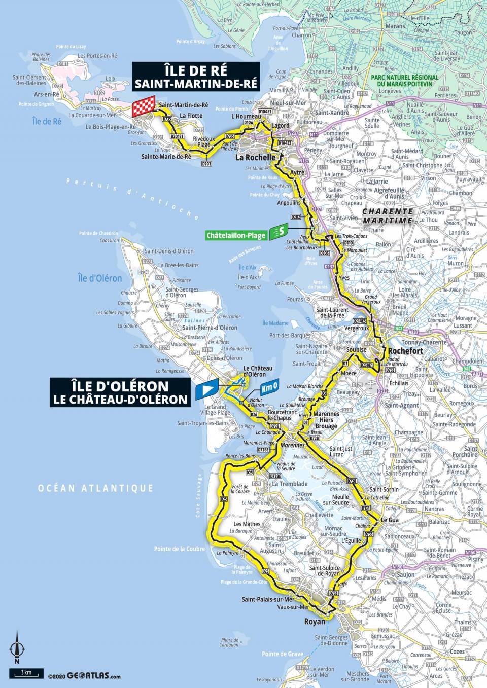 Tour de France 2020, 10. etapa, mapa