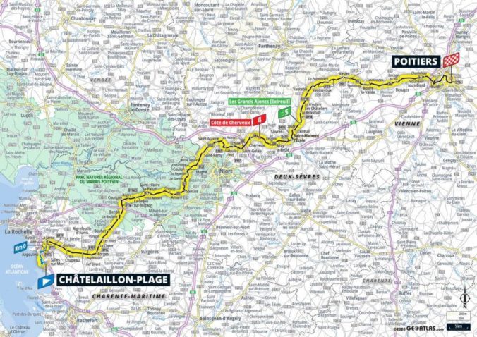 Tour de France 2020, 11. etapa, mapa