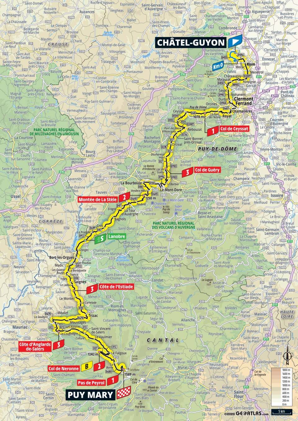 Tour de France 2020, 13. etapa, mapa