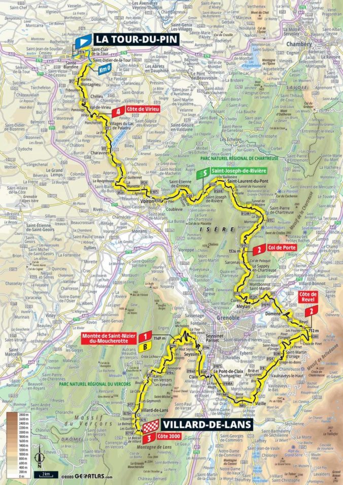Tour de France 2020, 16. etapa, mapa