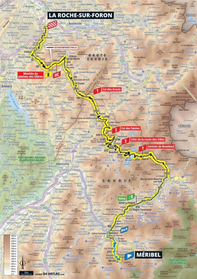 Tour de France 2020, 18. etapa, mapa