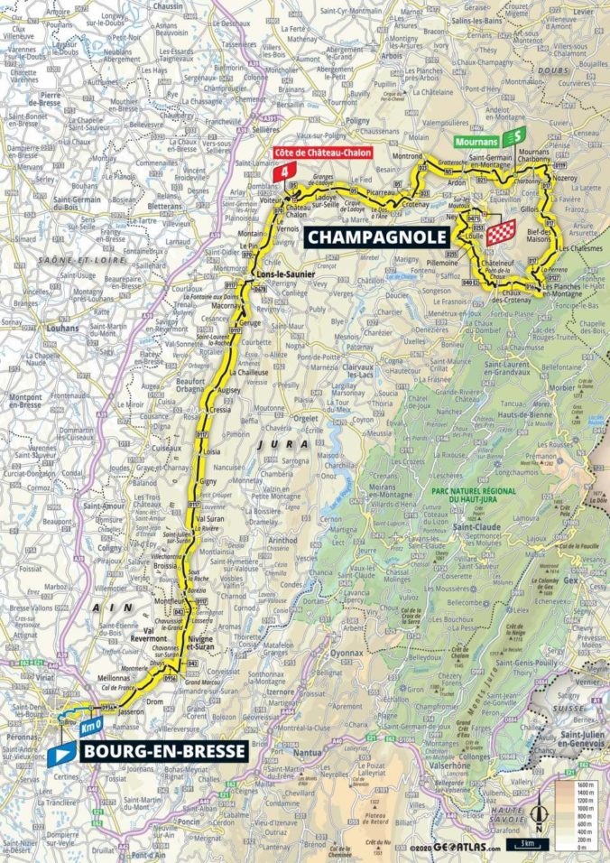 Tour de France 2020, 19. etapa, mapa
