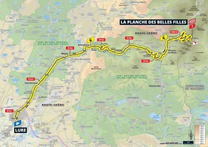 Tour de France 2020, 20. etapa, mapa
